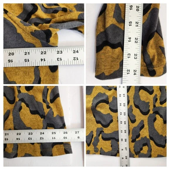 LOGO Lori Goldstein Leopard Print Tunic Top Womens XL‎ Long Sleeve Pockets Cozy - Picture 6 of 8
